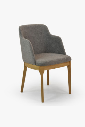 Esszimmerstuhl Eiche natural mit dunkelgrauem Polster